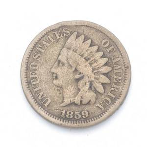 1859 Indianhead Cent with Full Rims