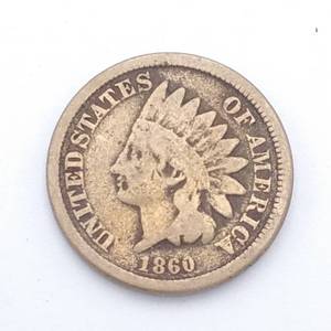 1860 Indianhead Cent - Rounded Bust, Solid Strike