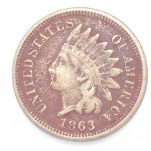1863 Indianhead Cent, Full Liberty