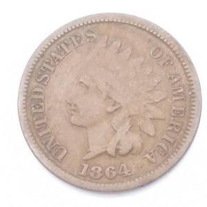 1864 - L Indianhead Cent - Nearly Full Shield Lines