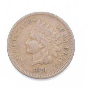 1873 Indianhead Cent - Open 3, Full Liberty