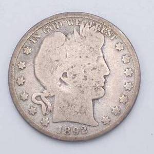1892 Barber Half Dollar - Full Rims