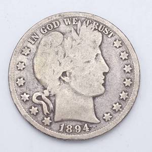 1894 Barber Half Dollar - Full Rims & Partial Wreath