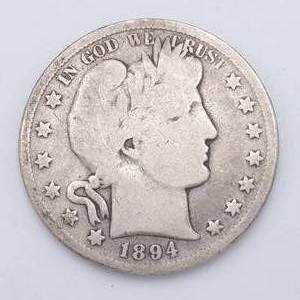 1894 Barber Half Dollar - Full Rims & Partial Wreath