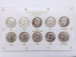 Complete Set of 10 40% Silver Eisenhower Dollars--Proofs & Uncirculated Issues