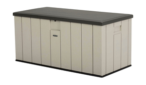 lot 21 image: LIFETIME 150 Gallon Heavy-Duty Outdoor Storage Deck Box, Desert Sand