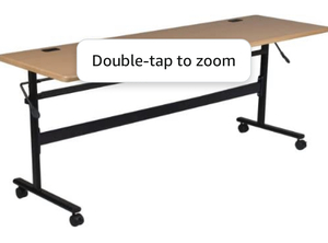 lot 25 image: MooreCo Essentials Flipper Training Table 72x24 Teak Top Black Base