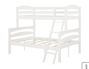 lot 27 image: Dorel Living DA6940W Brady Twin Over Full Bunk Bed, White
