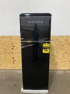 lot 37 image: GALANZ 12.0 cu. ft. Top Freezer Retro Refrigerator with Dual Door True Freezer, Frost Free in Black