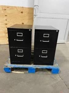 lot 52 image: Lot of 2-  Metal Filing Cabinets