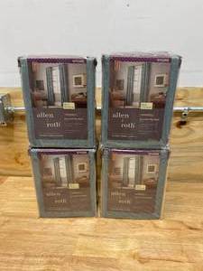 lot 61 image: ALLEN  ROTH Lot of 4-  84-in Mineral Faux Linen Light Filtering Grommet Single Curtain Panel