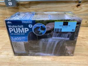 lot 63 image: SMARTPOND 3600-GPH Submersible Waterfall Pump (retails for $198)