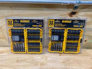 lot 64 image: DEWALT Lot of 2-  Tough Grip 52 Piece Steel Hex Shank Screwdriver Bit Sets
