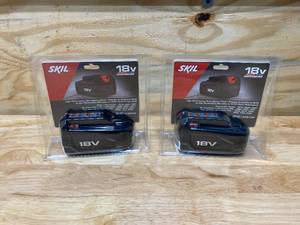 lot 67 image: SKIL Lot of 2-  18-Volt 1.25 Amp-Hour Nickel Cadmium (NiCd) Power Tool Batteries