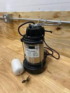 lot 80 image: RIDGID 12 HP Stainless Steel Dual Suction Sump Pump