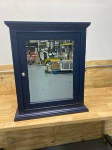 lot 94 image: HOME DECORATORS COLLECTION Windlowe 24 in. x 28 in. Surface-Mount Medicine Cabinet in Navy Blue
