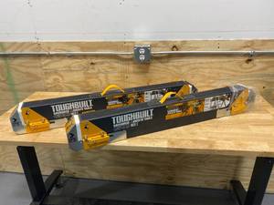 lot 99 image: TOUGHBUILT Lot of 2-  Adjustable Height (25-32 in.) and Width (39.9-45.9 in.) Steel Sawhorse and Jobsite Table  1300 lb. Capacity