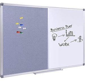 lot 101 image: DEXBOARD 48 x 36 Inch Large BulletinDry Erase Combo Board, Magnetic Presentation WhiteboardBulletin Combination Board, Grey
