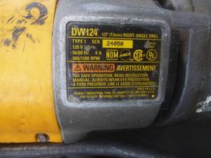 lot 39 image: Dewalt Angle Drill DW124