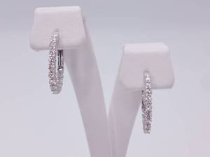 lot 30 image: New 1.10 Carat Diamond Inside Out Earrings in 14k White Gold Retail Estimate $3,800 Retail Tag