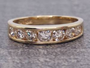 lot 43 image: Brand New .70 Carat Channel Set Diamond Ring Band in 14k Gold $1,650 Retail