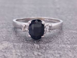 lot 44 image: 1.00 Carat Natural Twilight Blue Sapphire and Diamond Estate Ring in 14k Gold $1,850 Retail
