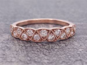 lot 50 image: Brand New .70 Diamond and 14k Gold Triangle Weave Band Ring $1,850 Retail