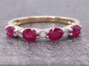 lot 51 image: Brand New 1.00 Carat Natural Ruby and Diamond Ring in 14k Gold $1,785 Retail