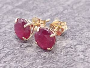 lot 62 image: 1.25 Carat Natural Ruby Studs in 14k Gold $900 Retail