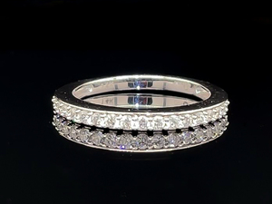 lot 52 image: 12 Carat Diamond Band Stackable Ring in 14k Gold $1,350 Retail