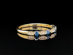 lot 56 image: Natural Blue Sapphire and Diamond Band Ring in 14k Gold $1,500 Retail