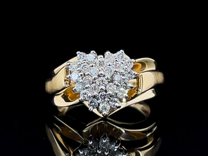 lot 67 image: 12 Carat Heart Shaped Diamond Cluster Ring in 14k Gold $1,500 Retail