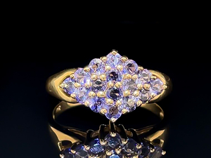 lot 83 image: 1.6 Carat Tanzanite Cluster Gold Ring $550 Retail