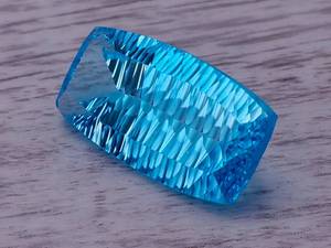 lot 20B image: Massive 36.49 Carat Fancy Cut Natural Blue Topaz Gemstone $2,189 Retail