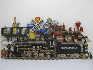 lot 11 image: LARGE Vintage 1973 Burwood Pennsylvania Railroad Wall Sculpture