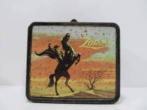 lot 17 image: Vintage Aladdin ZORRO Embossed Metal Lunchbox