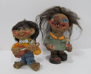 lot 23 image: 2 Vintage Norway NYFORM Troll Dolls