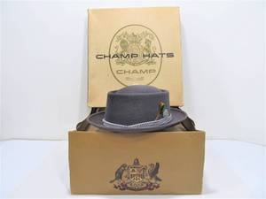 lot 38 image: Mint in Box CHAMP Mens Fedora Hat - Size 7 18