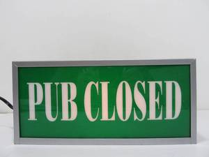 lot 42 image: Decorative Lighted PUB CLOSEDOPEN Bar sign