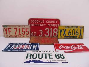 lot 44 image: Lot of Assorted Vintage etc License Plates