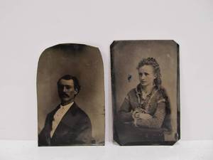 lot 64 image: 2 Early Antique Tintype Photographs