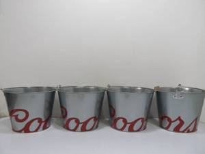 lot 76 image: Lot of 4 Brand New Unused Coors Light US Bank Stadium Vikings Beer Buckets