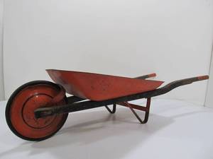 lot 51 image: Large Vintage TURNER Metal Toy Wheelbarrow