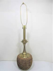 lot 52 image: Large Vintage Mid Century Cork Table Lamp