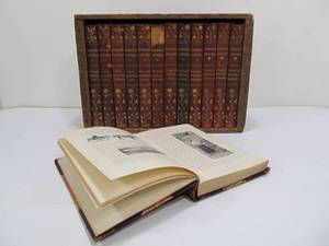 lot 57 image: Set of Antique 1890s Stoddards Lectures Hardcover Books wOriginal Wooden Crate