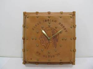 lot 80 image: Vintage Sioux Indian Shoot Saint Cloud 70 Trapshooting Contest Leather Clock