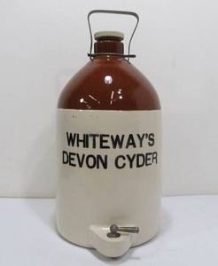 lot 102 image: Large Vintage Whiteways Devon Cyder Stoneware Drink Dispenser