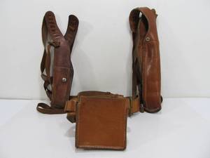 lot 108 image: 2 Quality Vintage BIANCHI Leather Shoulder Holsters & Gun Belt