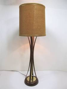 lot 116 image: Vintage MID CENTURY Lamp Bent Wood Teak