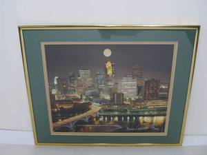 lot 118 image: Full Moon Over Minneapolis Minnesota Limted Edition Photograph Steven Linder